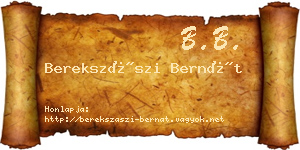 Berekszászi Bernát névjegykártya